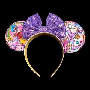 Women’s Disney Inspired Handmade Purple Sequined FIGMENT Minnie Ears - NWOT
